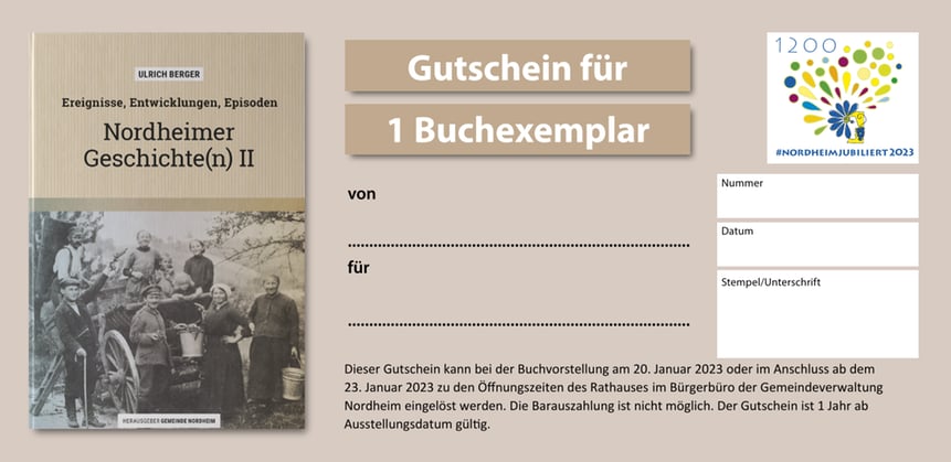 Ab dem 14. November gibt es bereits Buchgutscheine zum Preis von 29 EUR im Bürgerbüro zu kaufen – das ideale Geschenk zu Weihnachten!